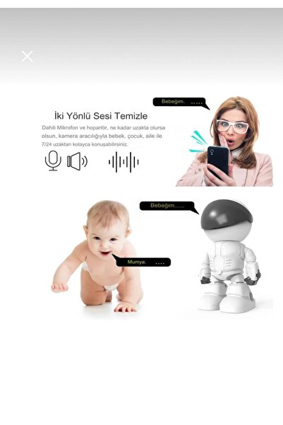 LİFİİ BEBEK ÇOCUK ODASI ROBOT KAMERA 1080P FULL HD DİJİTAL ZOM İÇ MEKAN İNSAN...