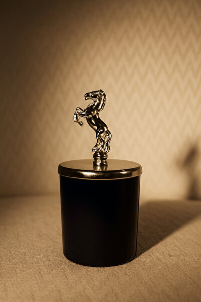 VENA SİYAH GÜMÜŞ AT KAPAKLI LAVANTA KOKULU MUM