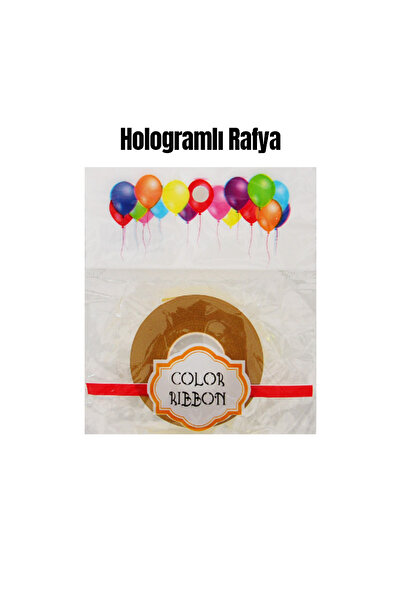 ALPJOY Raffia Rope Balloon String Holographic Raffia 8mm 20 Meters Gold