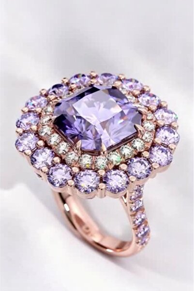 Shelby Silver Imperial Amethyst 925 Ayar Gümüş Ayarlanabilir Yüzük