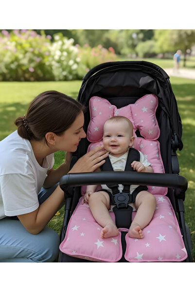 Sevi Bebe Puset ve Oto Koltuğu Minderi, Bebek Minderi %100 Pamuk Dış Kumaş Be...