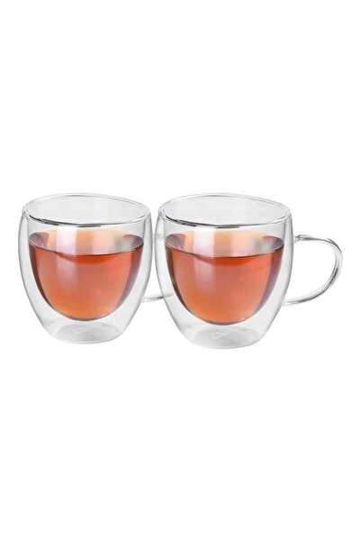 Generic XiuWoo 2-Piece Double Walled Design Glass Cup Clear 250ml