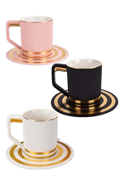 Generic KLNAMAEAAN Set of 3 Ergonomically Designed Fade-Proof Comfortable Grip Cup And Saucer