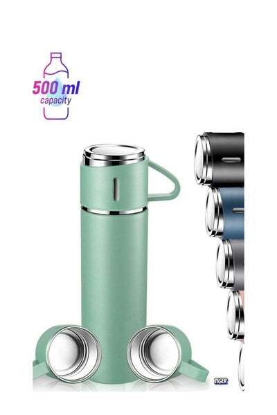 Generic TIGER NEW Vacuum Insulated Flask 500ml/17.6oz Stainless Steel Thermo-Bottle with Cup â€“ Keeps Drin