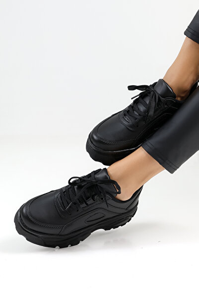 Encool Κομψά μαύρα γυναικεία αθλητικά παπούτσια | Άνετο sneaker με χοντρή σόλα πλατφόρμας, κατάλληλο για casual και αθλητικά συνδυασμούς