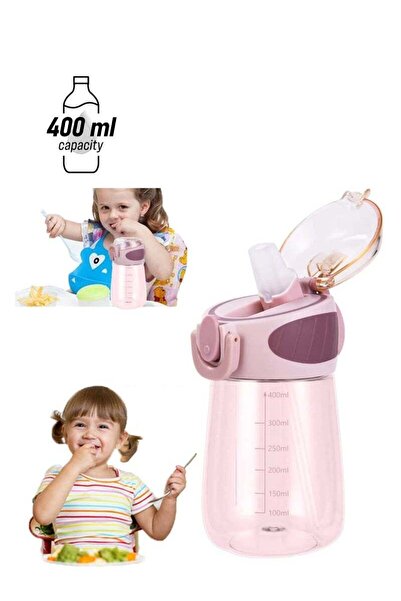 Generic SYOSI Kids Water Bottle, Baby Toddler Sippy Cup with Scale,400ML/14oz BPA Free, Leak Proof, Shatter