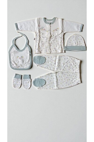 Gaye 0-3 Months Baby Girl Colorful Flower Embroidered 100% Cotton Set of 5