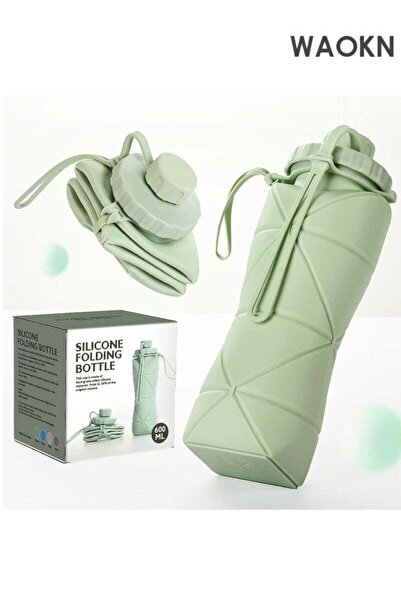 Generic WAOKN Collapsible Water Bottle with Leak-Proof Valve - BPA-Free Food Grade Silicone Reusable Foldab