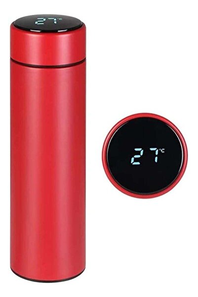 Generic Intelligent Temperature Display Vacuum Insulated Water Bottle RED 500ml (17 oz)