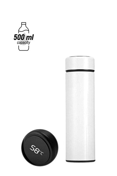 Generic LED Temperature Display Water Bottle White/Black