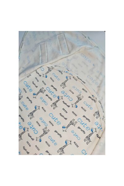 Pampy Swaddle Cocoon with Velcro, 0-3 Months, 56-62 cm, Cotton, White, Giraffe