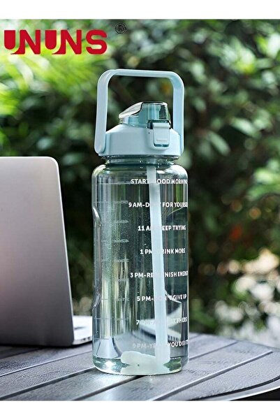 Generic UNUNS 2 Liter Water Bottles,Motivational Water Bottle With Straw Time Marker,BPA-Free Leakproof Wat