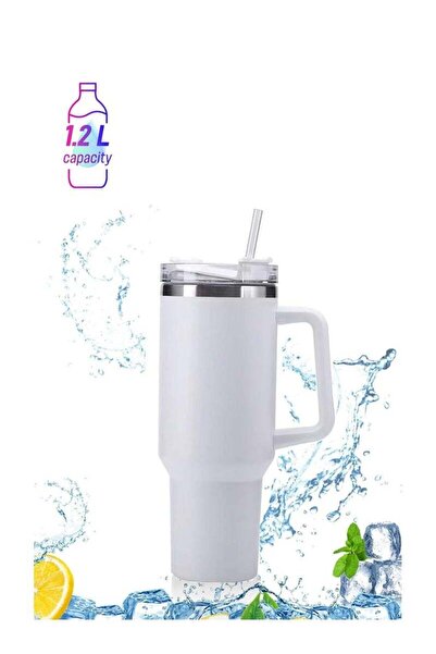 Generic 40oz Tumbler with Handle Insulated Stainless Steel Travel Coffee Mug with Straw & Lid Large Water B