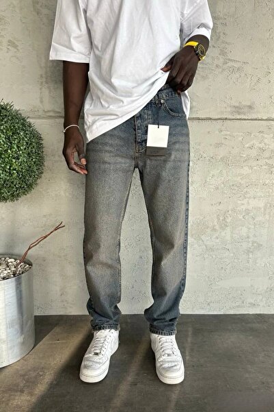 MADZEYMODA Men's Baggy Fit Blue Denim Jean Trousers Ke-935