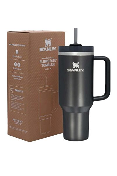 Generic Stanley Quencher H2.0 FlowState 40 oz Vacuum Insulated Tumbler with Lid and Straw â€“ Black | Leak-