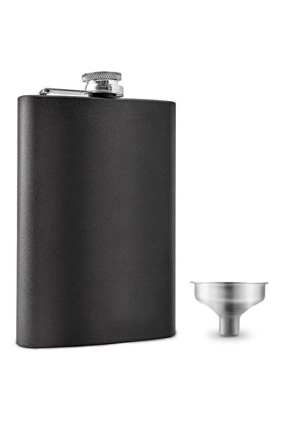 Generic Matte Black Stainless Steel Hip Flask with Leakproof Funnel 8 oz Drinking Flask for Camping Perfect