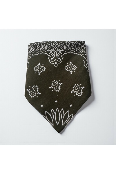 ALS Tasarım Dünyası Πράσινο χρώμα με λευκό σχέδιο 100% βαμβακερή μπαντάνα