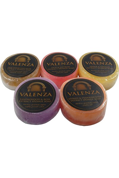 VALENZA HOME Premium 5-Pack of Extract Natural Sponge Soap 5×130 Grams