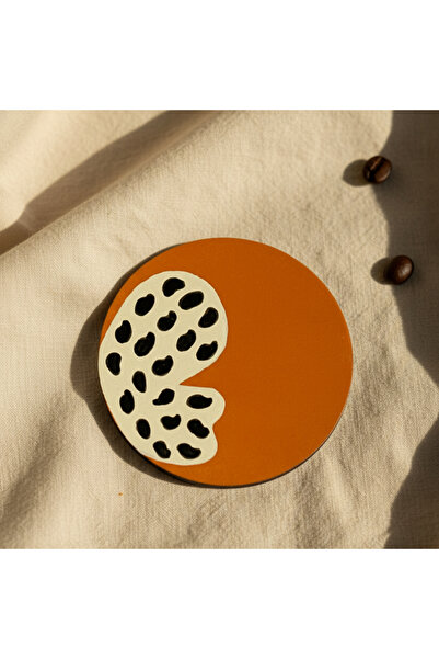 HOME ALL Wooden Coaster Set with Butterfly Pattern - 4 Pieces