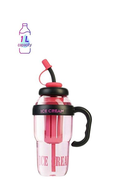 Generic SYOSI Pink Water Bottle with Handle and Straw, Large Water Bottles for Girls with Straw and Straw C