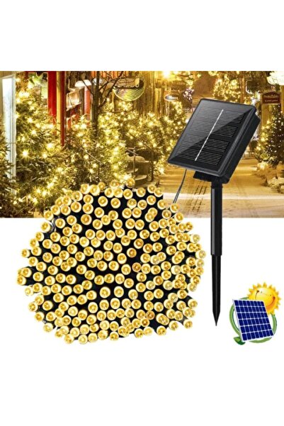 EMATTEIRO Instalație de Crăciun cu Încărcare Solară, 50m, 8 Jocuri de Lumină, pentru Exterior, Alb Cald