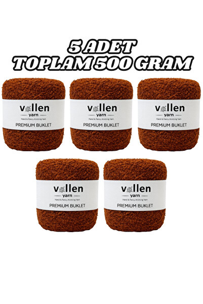 vollen yarn Premium Buklet İp 5 ADET 100 g 150 m | Yumuşak, Hafif ve Parlak D...
