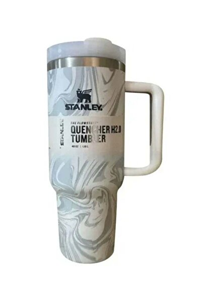 Generic Stanley 40 Oz Tumbler with Handle and Straw â€“ Leak Resistant Flip Lid, Vacuum Insulated, Stainles