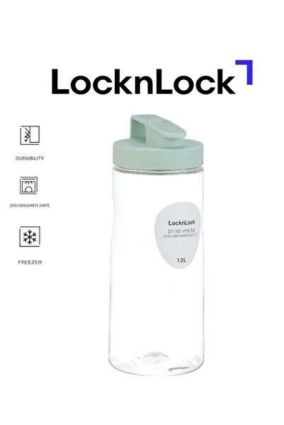 Generic LOCK & LOCK LocknLock 1.2L Easy Grip Water Bottle - Mint, Transparent with Detachable Lid for Fridg