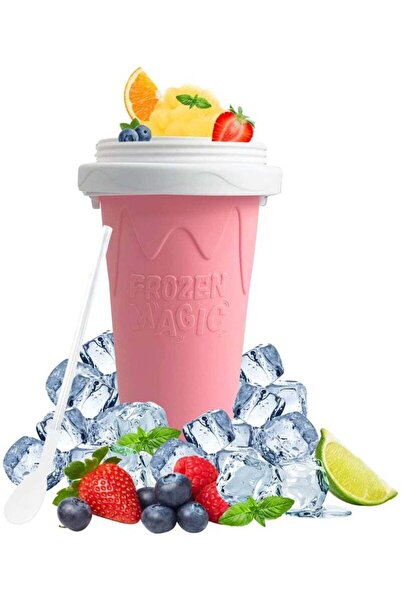 Generic SYOSI Slushy Maker Ice Cup Travel Portable Double Layer Silica Cup Pinch Hot Summer Cooler Smoothie