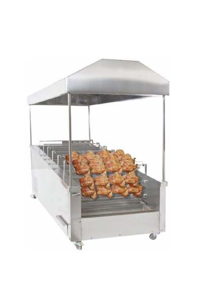 Pimak Kömürlü Yatay Tip Piliç Makinesi 8+8 şiş 40+40 Piliç