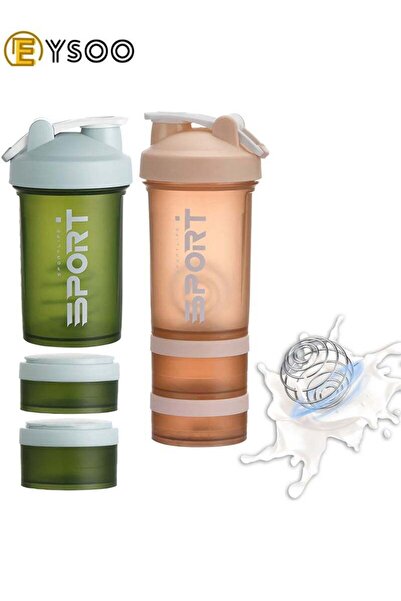 Generic EYSOO EYSOO Protein Shaker Bottle 2 Pack 500ml / 17oz Shaker Bottle for Protein Mixes Leak-proof BP