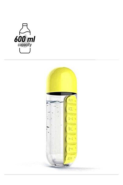 Generic 2 In 1 Sport Water Bottle With 7 Grids Daily Pill Box Organizer Traveling Medicine Organizer Drinki