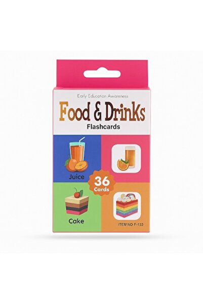 OEM Set de 36 de fișe Montessori cu mâncare și băutură, față-verso, laminate,...