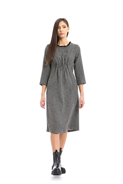 RVL Women's dress - grey houndstooth