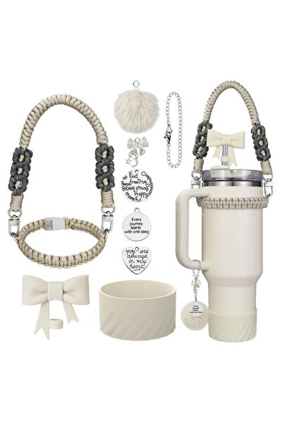 Generic JOSQUEWNN Stanley Cup Accessories Set for 40 oz Tumbler, Straw Cover Topper, Boot Strap Lanyard, Ch