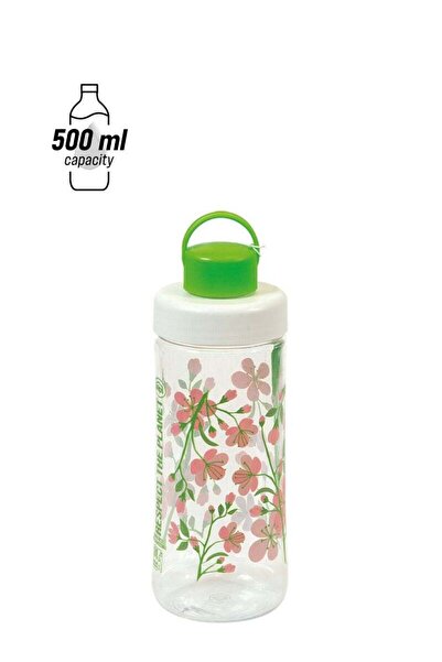 Generic Snips Printed Water Bottle Green/Clear/Pink 21x7.5cm