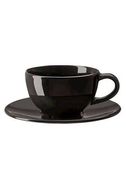 Generic كوب وصحن فارداجين باللون الأسود