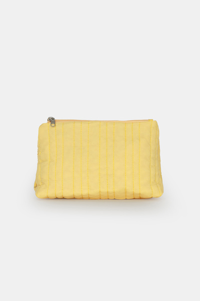 ICONE BAG Yellow Quilted Triangle Makeup Bag