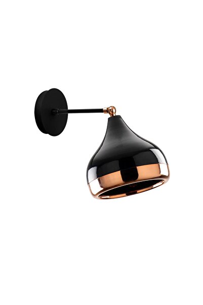 MOİRA Hareketli Başlık Metal Sıvama Mafsallı Aplik Parlak Siyah, Endüstriyel Duvar Aydınlatma YILDO-M-6901