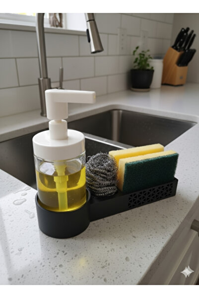 Aoblex منظم سطح المطبخ، حامل للإسفنج وحامل للصابون، منظم لأسلاك غسيل الأطباق