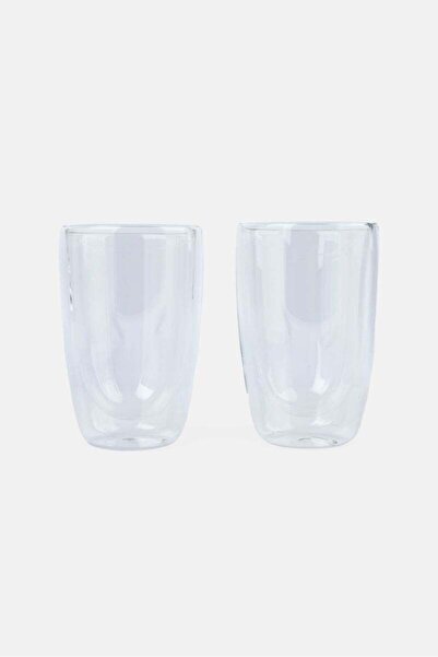 Generic Bombay 2 Pieces Double-Walled Insulated Tumblers 450 ml, Transparent