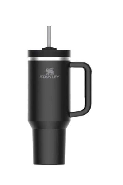 Generic Stanley Quencher H2.0 FlowState Vacuum Insulated Tumbler 40 oz Black Stainless Steel Travel Mug wit