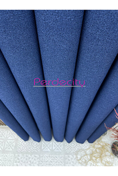 PERDECITY Bohemian Style Linen Gizia Dark Blue Background Curtain (Single Panel) No Ironing Needed Heavy Weight Suitable for Any Room