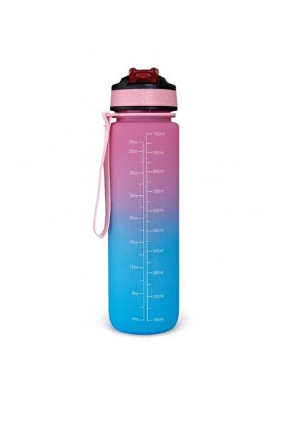 Generic Toshionics 1000ml Motivational Water Bottle with Time Markers, One-Touch Lid, Flip-Up Integrated St