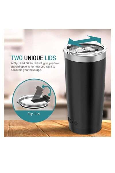 Generic 20 OZ Stainless Steel Insulated Travel Mug with Straw and Brush, Perfect for Hot and Cold Drinks at