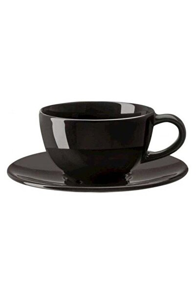 Generic كوب وصحن فارداجين باللون الأسود