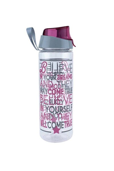 Generic HEREVIN Believe Sports Water Bottle Pink/Grey