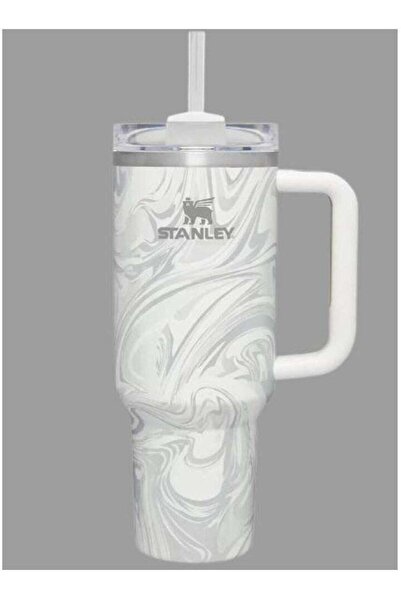 Generic Stanley H2.0 FlowState 40oz Vacuum Insulated Tumbler â€“ Rose Quartz Swirl Travel Mug with Reusable