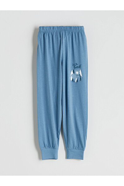 LC Waikiki Petrol Printed Boys' Pajama Bottoms 2-Pack