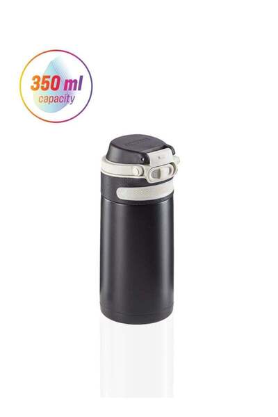 Generic LEIFHEIT Leifheit LF Insulation Mug Flip 350ml BLK (3243), 17.5 x 17.5 x 22 cm